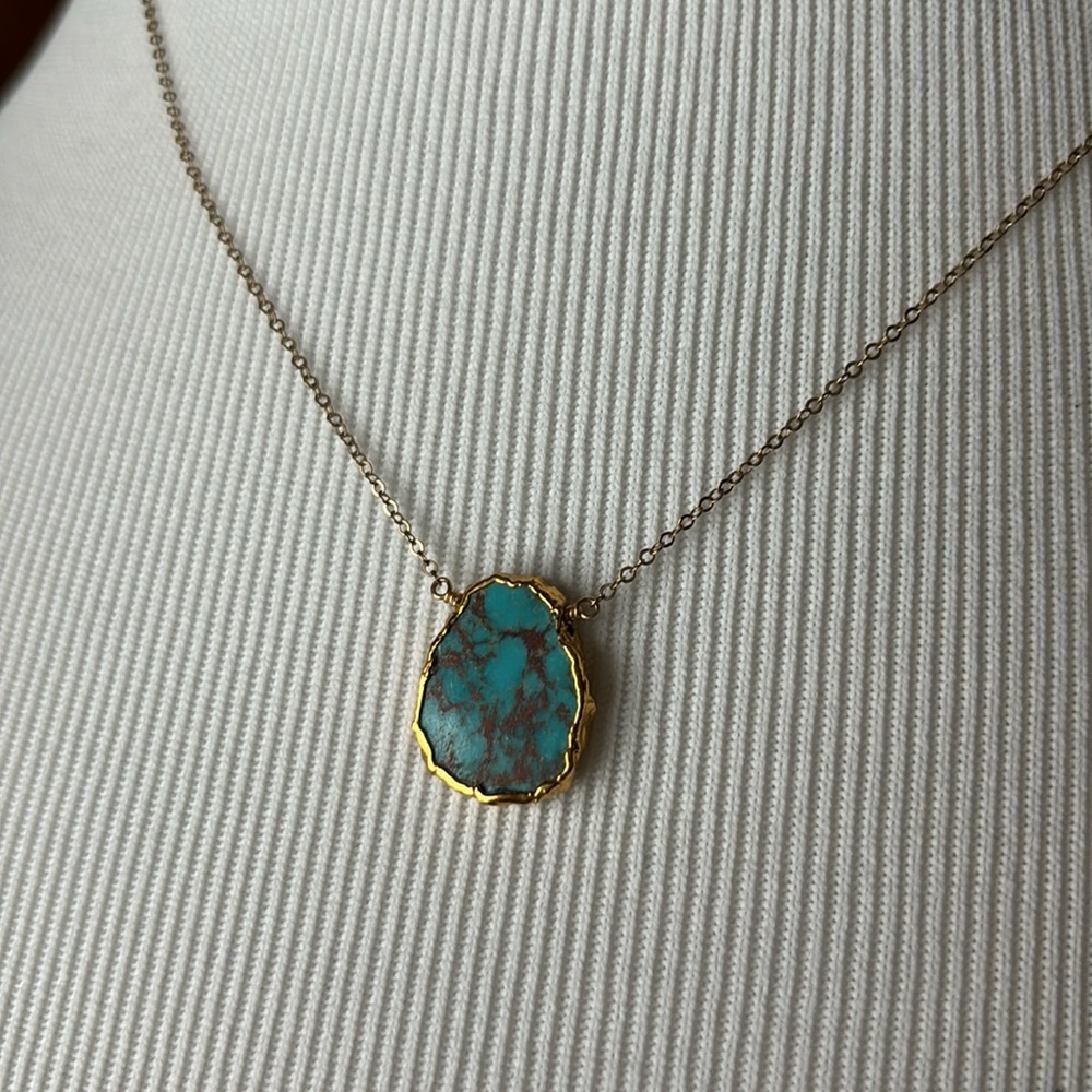 Turquoise Slice Necklace - Picture 2 of 3